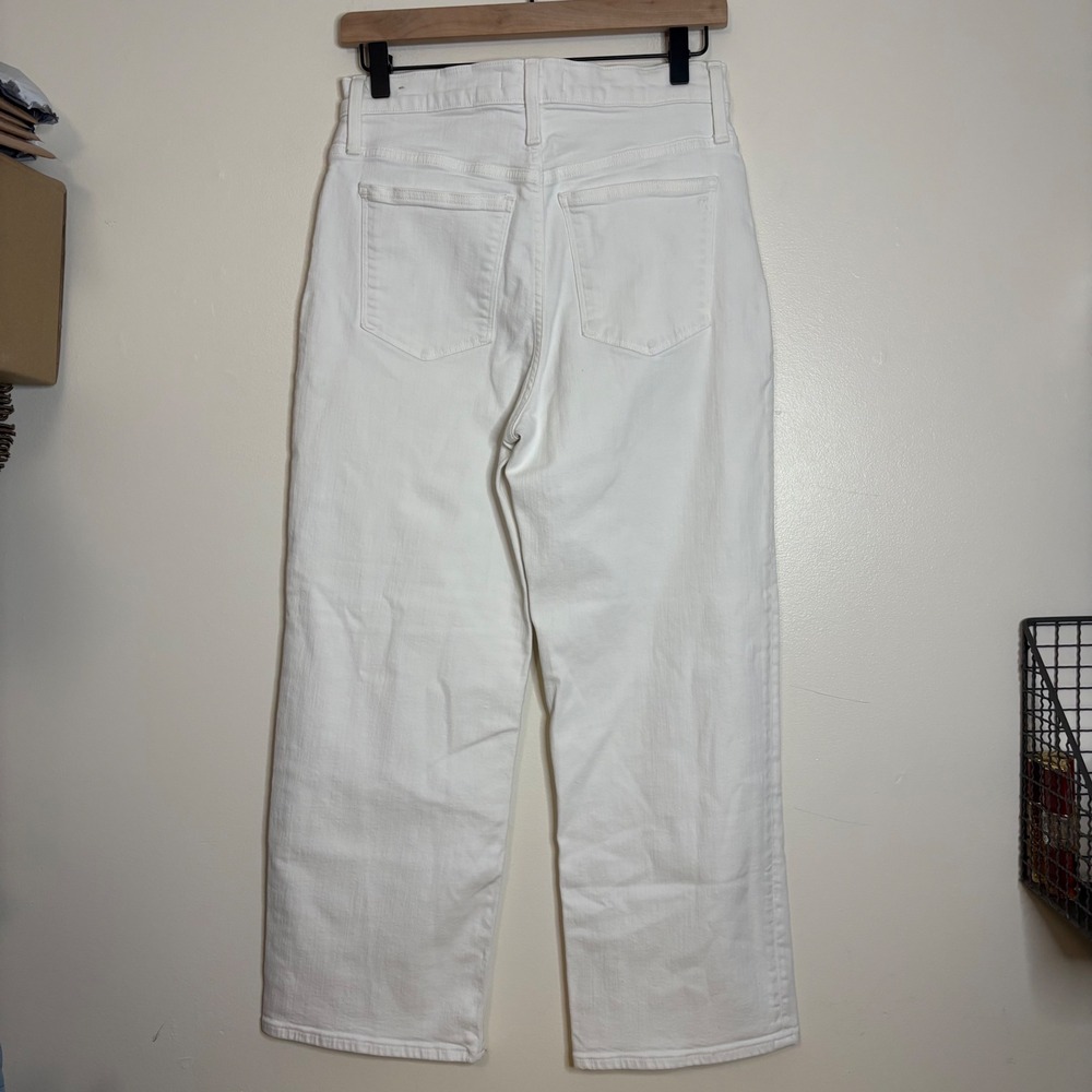 Madewell Slim Wide Leg Crop Jeans White Button Fly Size 27 - Picture 3 of 6